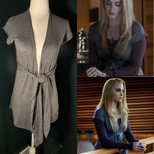 Anthropologie • Moth Tie Front Gray Cardigan XS • ASO Rosalie Hale